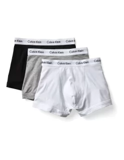 Calvin Klein Cotton Stretch Trunk White/Grey/Black 3 Pack