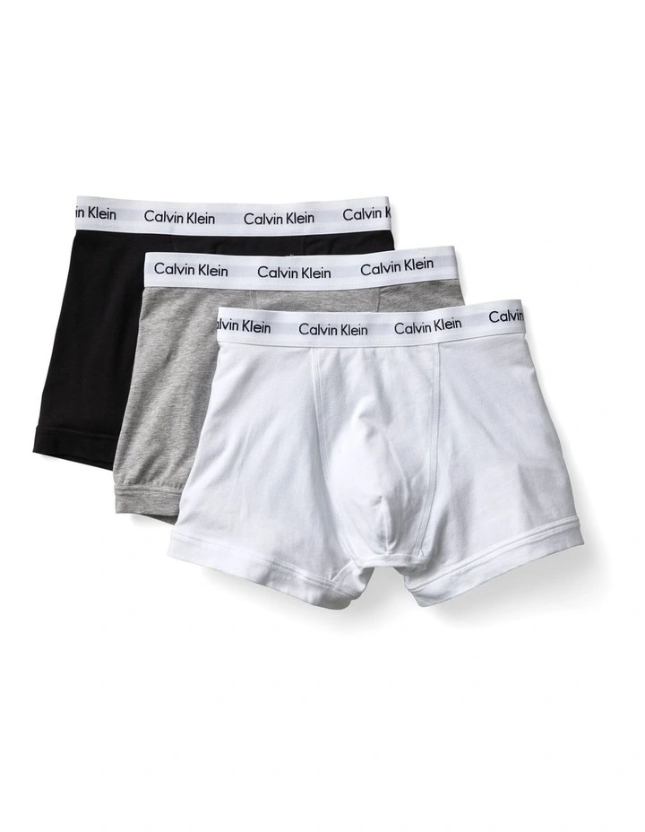 Calvin Klein Cotton Stretch Trunk White/Grey/Black 3 Pack 3 Calvin Klein Cotton Stretch Trunk White/Grey/Black 3 Pack