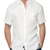 Short Sleeve Linen Shirt In White -Men Clothing Store 681525190 681528520 1 720x928
