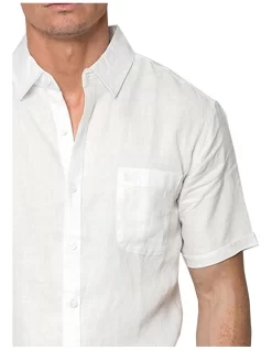 Short Sleeve Linen Shirt In White -Men Clothing Store 681525190 681528520 3 720x928