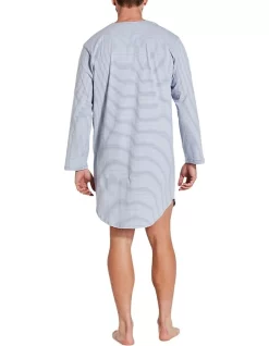 LS Grey Stripe Nightshirt Pyjama -Men Clothing Store 681526630 3 1 720x928