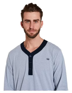 LS Grey Stripe Nightshirt Pyjama -Men Clothing Store 681526630 4 720x928