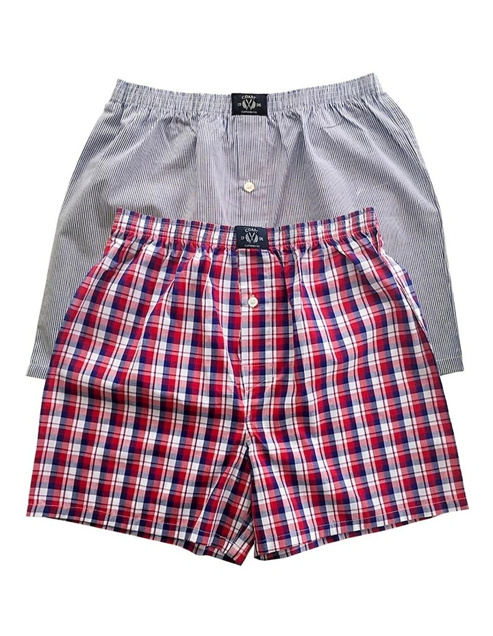 Two Pack Woven Navy Boxers 3 Two Pack Woven Navy Boxers