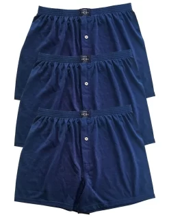 3 Pack Knit Boxers In Navy