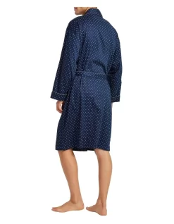 Cotton Sateen Dressing Gown Navy 8 Cotton Sateen Dressing Gown Navy -Men Clothing Store 782471620 3 720x928