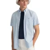 Gant The Broadcloth Gingham Short Sleeve Shirt In Blue -Men Clothing Store 786481570 1 1 720x928