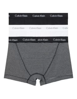 Calvin Klein Cotton Stretch Trunk White/Black 3 Pack