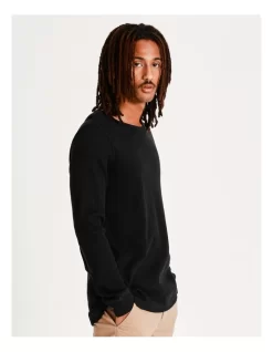 Oliver Waffle Tee Black