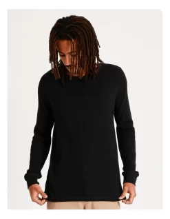 Oliver Waffle Tee Black -Men Clothing Store 793659250 7 720x928