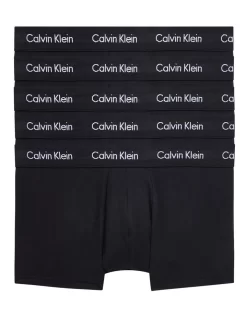 Calvin Klein Cotton Stretch Low Rise Trunks 5 Pack In Black