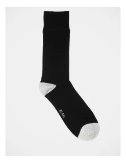 Plain Bamboo Heel & Toe Sock Black