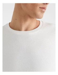 Self Stripe Textured Tee In White -Men Clothing Store 823812670 3 1 720x928