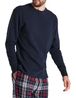 Long Sleeve Waffle Top Navy 10 Long Sleeve Waffle Top Navy -Men Clothing Store 831814660 3 720x928