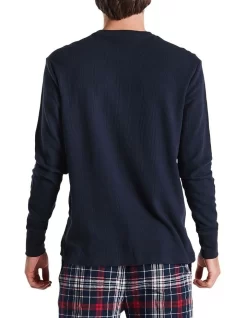 Long Sleeve Waffle Top Navy 11 Long Sleeve Waffle Top Navy -Men Clothing Store 831814660 4 720x928