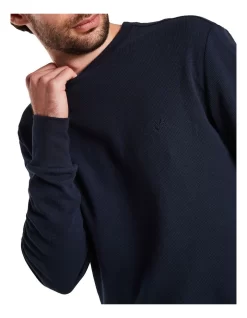 Long Sleeve Waffle Top Navy 12 Long Sleeve Waffle Top Navy -Men Clothing Store 831814660 5 720x928