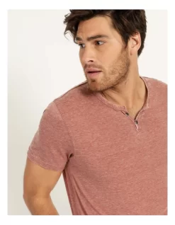 Hudson Short Sleeve Henley Red -Men Clothing Store 835057000 4 720x928