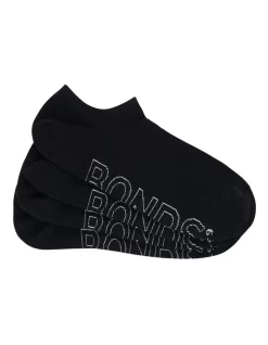 Bonds Logo Light No Show Socks 4 Pack In Black