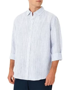 The Surfside Linen Shirt In Blue -Men Clothing Store 872615530 3 720x928