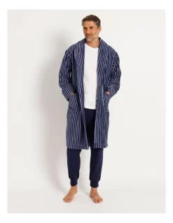 Stripe Shawl Robe Mid Blue -Men Clothing Store 886637350 3 720x928