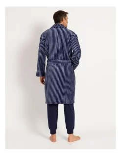 Stripe Shawl Robe Mid Blue -Men Clothing Store 886637350 4 720x928