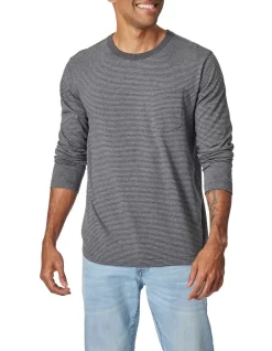 Johnny Stripe Tee In Grey