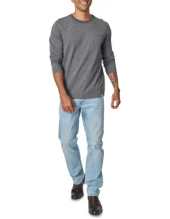 Johnny Stripe Tee In Grey -Men Clothing Store 891229420 5 720x928