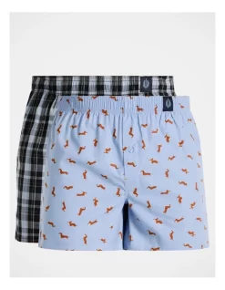 Softwash Woven Boxers 2 Pack In Dashing Dachshunds