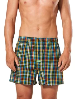 Check Bamboo Blend Printed Woven Boxer Multi