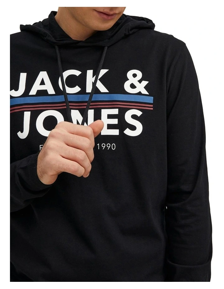 Jack & Jones Ron Jersey Loungewear Hoodie In Black 5 Jack & Jones Ron Jersey Loungewear Hoodie In Black - Image 3