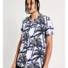 Mojave Cactus Print Short Sleeve Rayon Shirt In White -Men Clothing Store 899103160 1 720x928