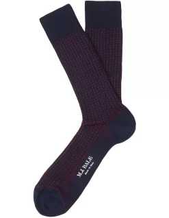 Casati Birdseye Sock In Navy Multi