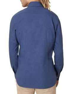 Boulton Mini Check Shirt Denim -Men Clothing Store 909072550 4 720x928