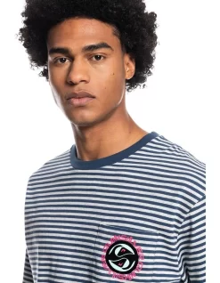 Quiksilver Striped T-Shirt Dark Navy -Men Clothing Store 910425520 4 720x928