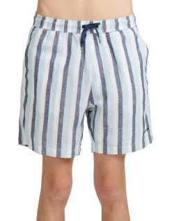 Quiksilver Lite Stripes Elasticated Shorts Dark Navy
