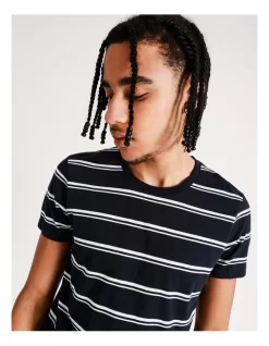 Sebastian Stripe Short Sleeve Tee In Navy -Men Clothing Store 911192230 4 720x928