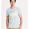 Lightstation Placement Print Short Sleeve Tee In Light Blue -Men Clothing Store 917301520 1 720x928