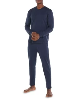 Essential Knit PJ Set In Navy