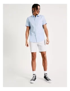 Flynn Geo Print Short Sleeve Shirt In Light Blue -Men Clothing Store 918082000 3 720x928