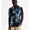 Rylie Leaf Print Short Sleeve Viscose Shirt In Navy Multi 2 Rylie Leaf Print Short Sleeve Viscose Shirt In Navy Multi -Men Clothing Store 918593110 1 720x928