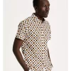 Harry Geo Print Short Sleeve Slim Shirt In White -Men Clothing Store 918594550 1 720x928