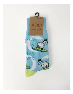 1 Pair Bad Ass Crew Length Socks In Blue 7 1 Pair Bad Ass Crew Length Socks In Blue -Men Clothing Store 922015540 3 720x928