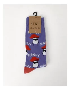 1 Pair Fun Guy Crew Length Socks In Purple -Men Clothing Store 922015630 3 720x928