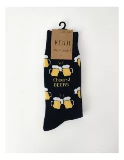 1 Pair Cheers Beers Crew Length Socks In Navy -Men Clothing Store 922015900 3 720x928
