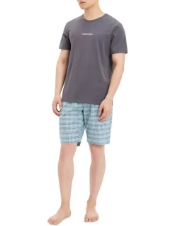 Calvin Klein Structure Short Sleeve Tee & Short Set In Multi