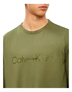 Calvin Klein Embossed Icon Lounge Long Sleeve Sweat Top In Olive 9 Calvin Klein Embossed Icon Lounge Long Sleeve Sweat Top In Olive -Men Clothing Store 923734360 4 720x928
