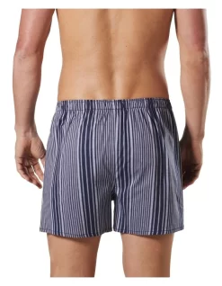 Leon Stripe Stretch Boxer Short In Navy/White -Men Clothing Store 924132520 3 720x928