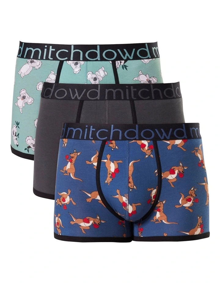 Moody Koala Mid Fit Trunks 3 Pack 3 Moody Koala Mid Fit Trunks 3 Pack