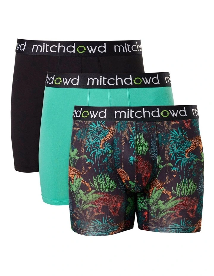 Men's Eco Comfort Microfibre Long Leg Trunks 3 Pack In Multi 3 Men's Eco Comfort Microfibre Long Leg Trunks 3 Pack In Multi