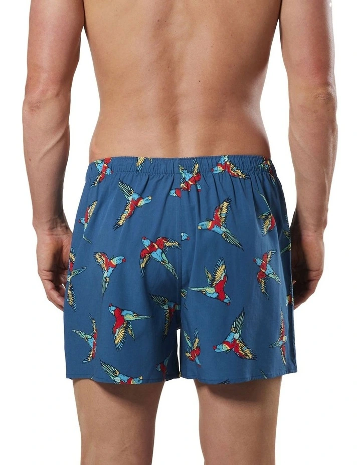 Men's Lorikeets Bamboo Boxer Short In Blue/Multi 5 Men's Lorikeets Bamboo Boxer Short In Blue/Multi - Image 3