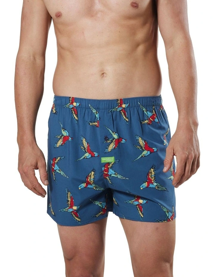 Men's Lorikeets Bamboo Boxer Short In Blue/Multi 6 Men's Lorikeets Bamboo Boxer Short In Blue/Multi - Image 4